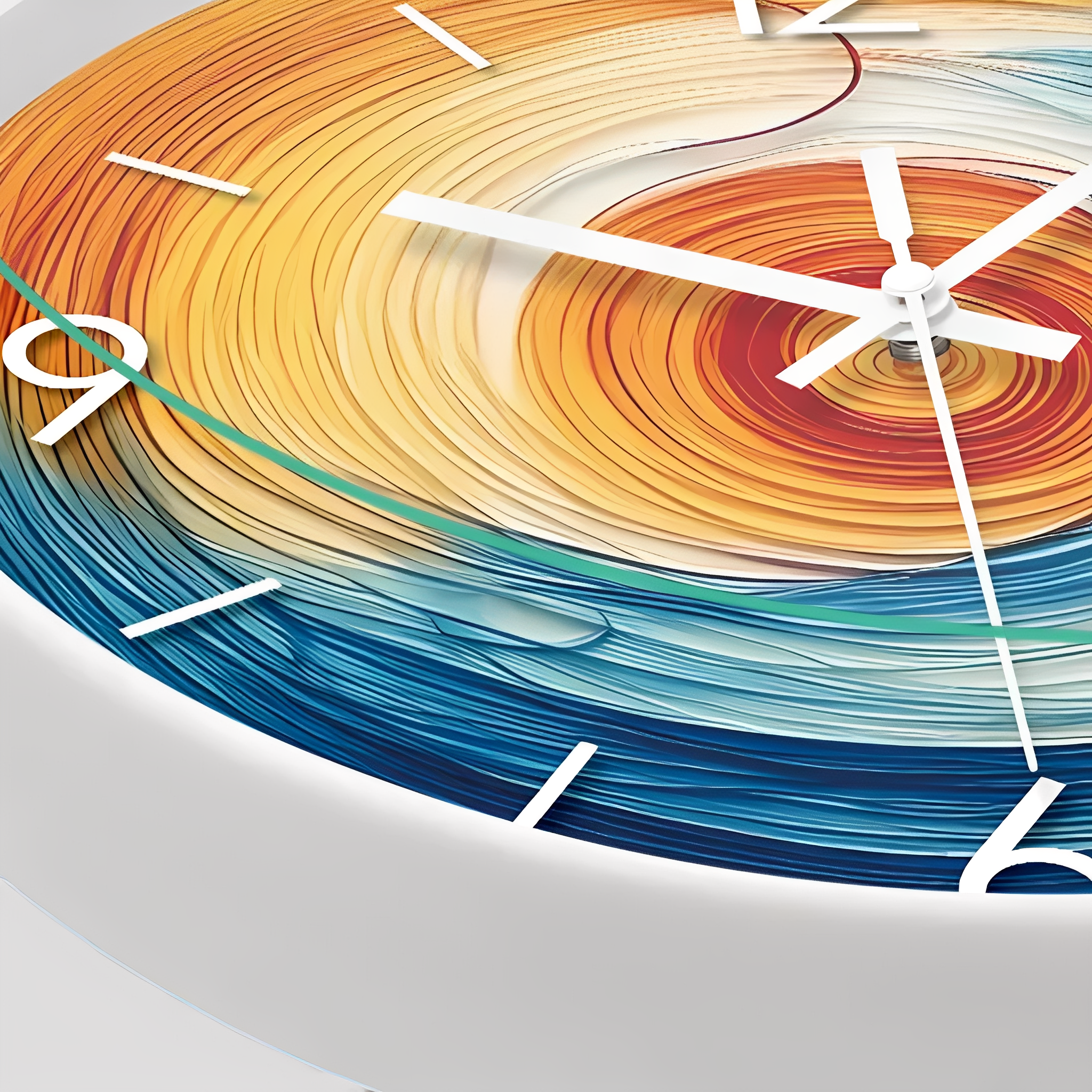 Horloges murales : Horloge Murale Abstraite à Spirale Colorée Verre dans de Marche Lino