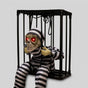 Décoration Cage à Squelette avec Détecteur de Mouvement - Yeux Lumineux et Son