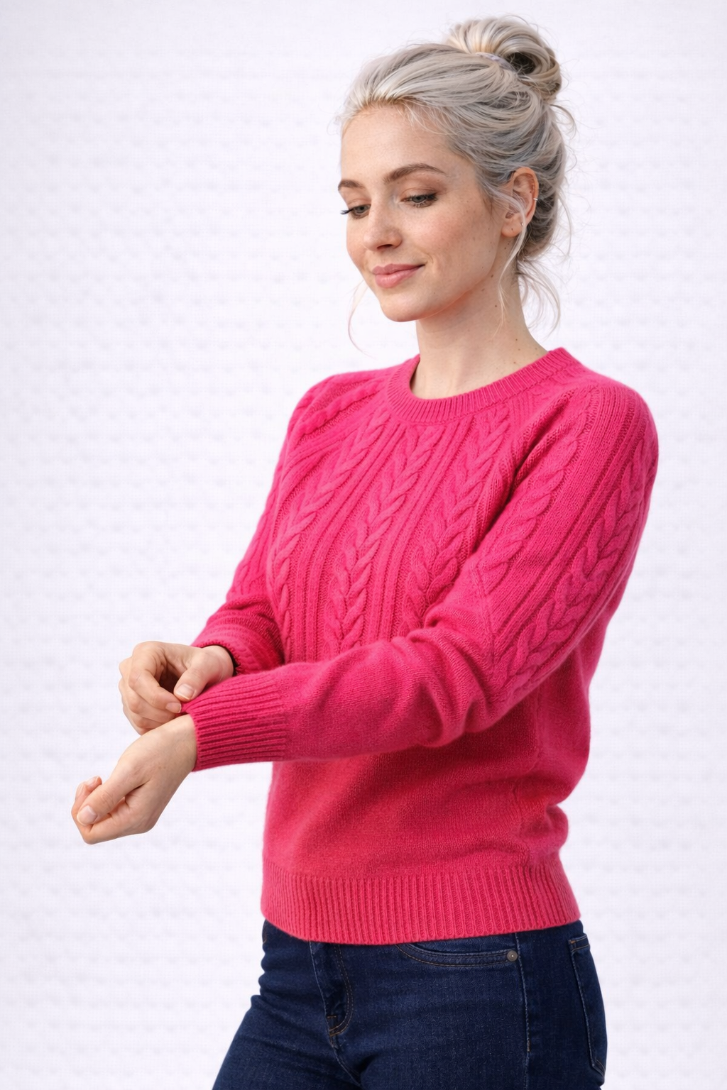 Pull Femme à Manches Larges Coton Coupe Régulière
