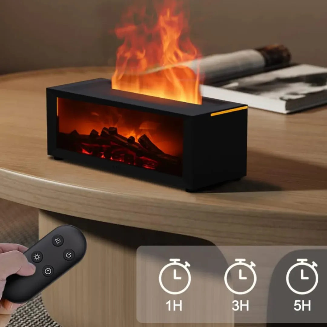 Home Decor : Humidificateur Flamme HearthGlow – Diffuseur Effet Feu Chaleureux dans de Marche Lino