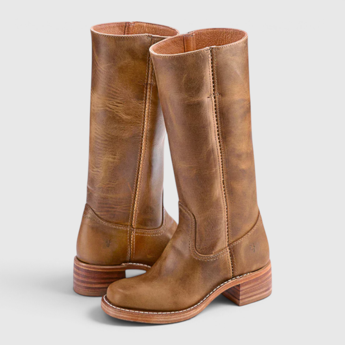 Bottes Hautes en Cuir à Talon pour Femme