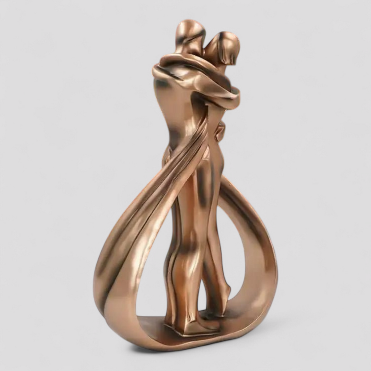 Figurines et Statues : Statue Moderne en Résine Effet Bronze - Couple Enlacé 25 Cm dans de Marche Lino