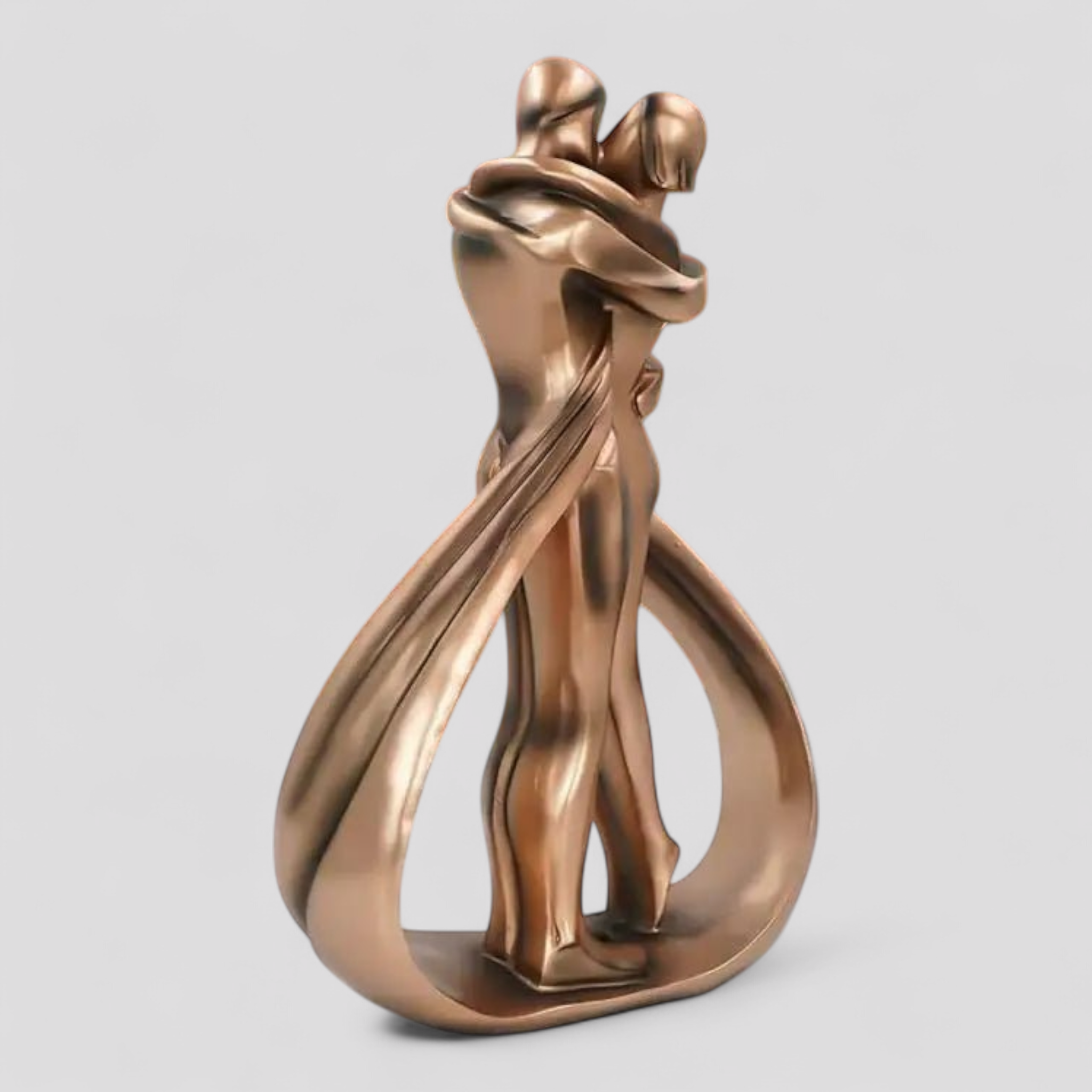 Figurines et Statues : Statue Moderne en Résine Effet Bronze - Couple Enlacé 25 Cm dans de Marche Lino
