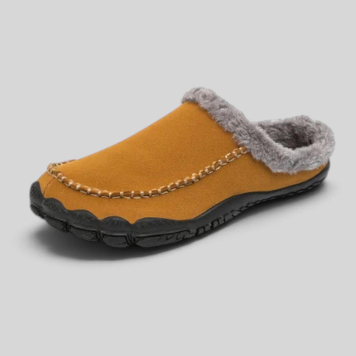 Chaussons chauds antidérapants pour hommes, modèle à enfiler