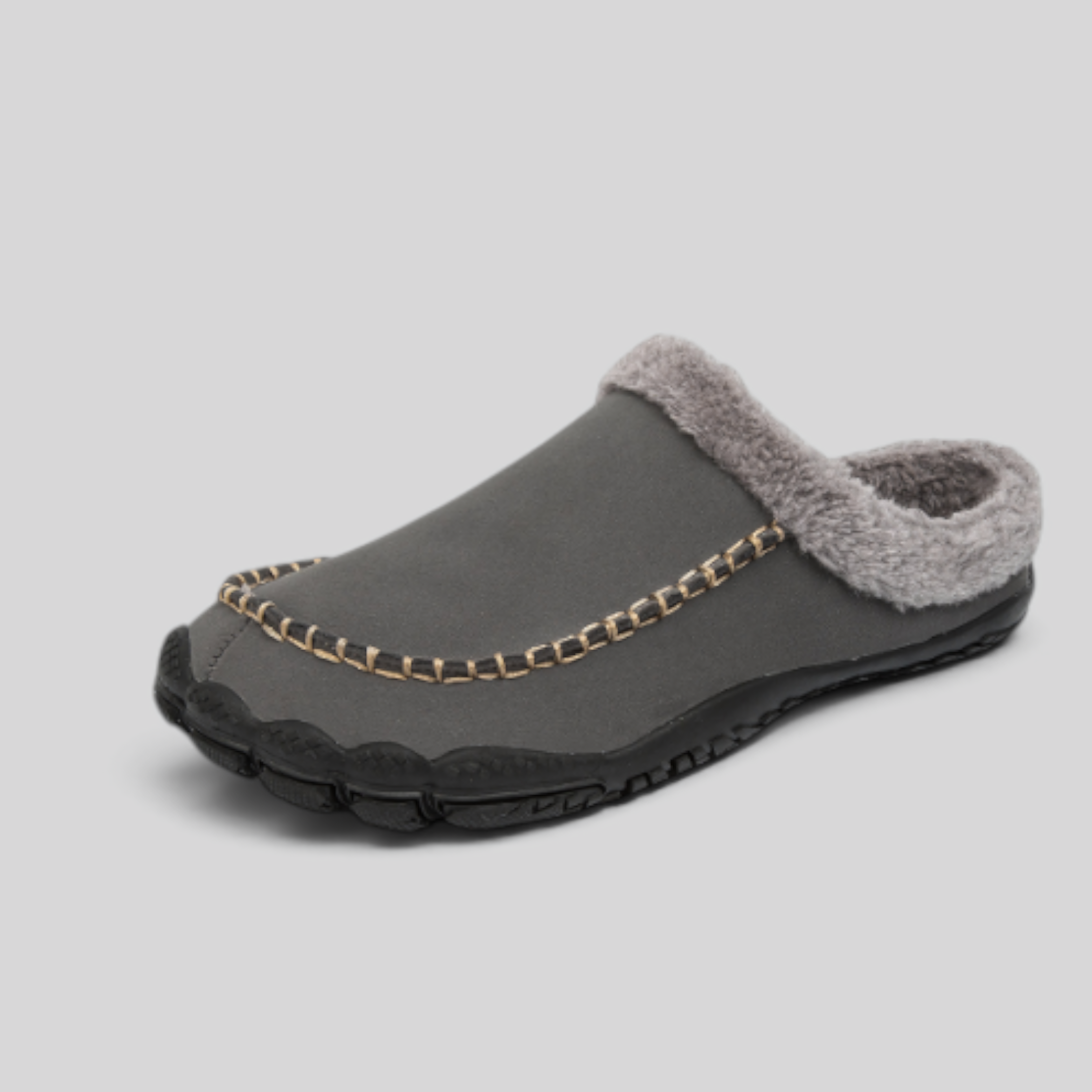 Chaussons chauds antidérapants pour hommes, modèle à enfiler