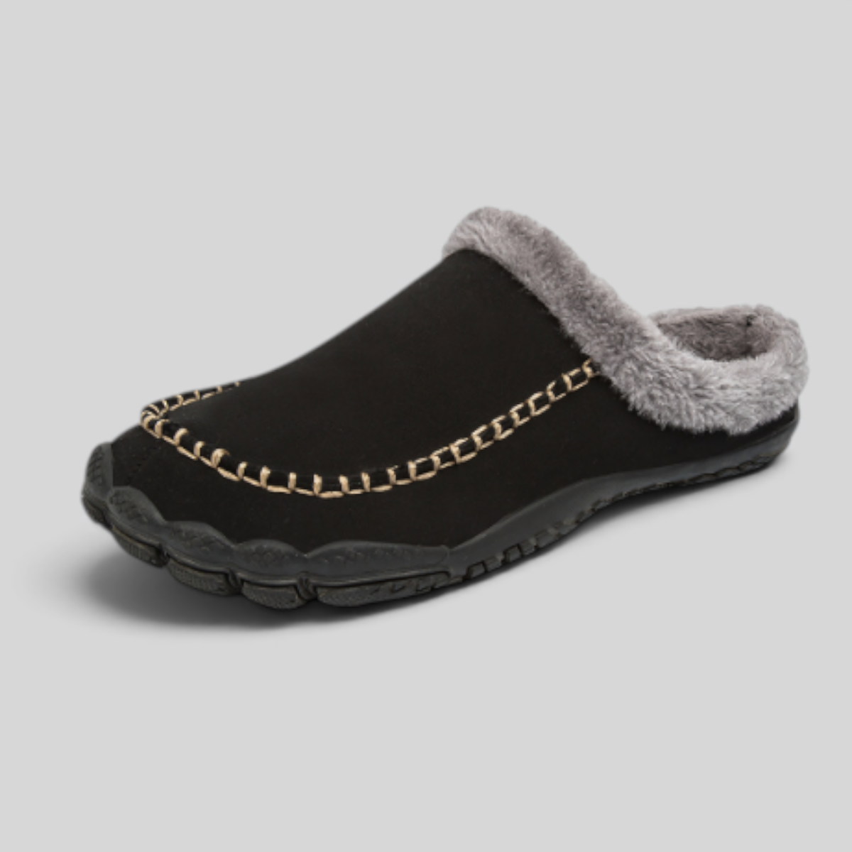 Chaussons chauds antidérapants pour hommes, modèle à enfiler