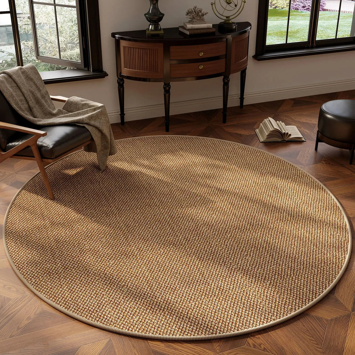 Tapis : Tapis Rond Moderne Pour Salon Accessoires Intérieur dans de Marche Lino