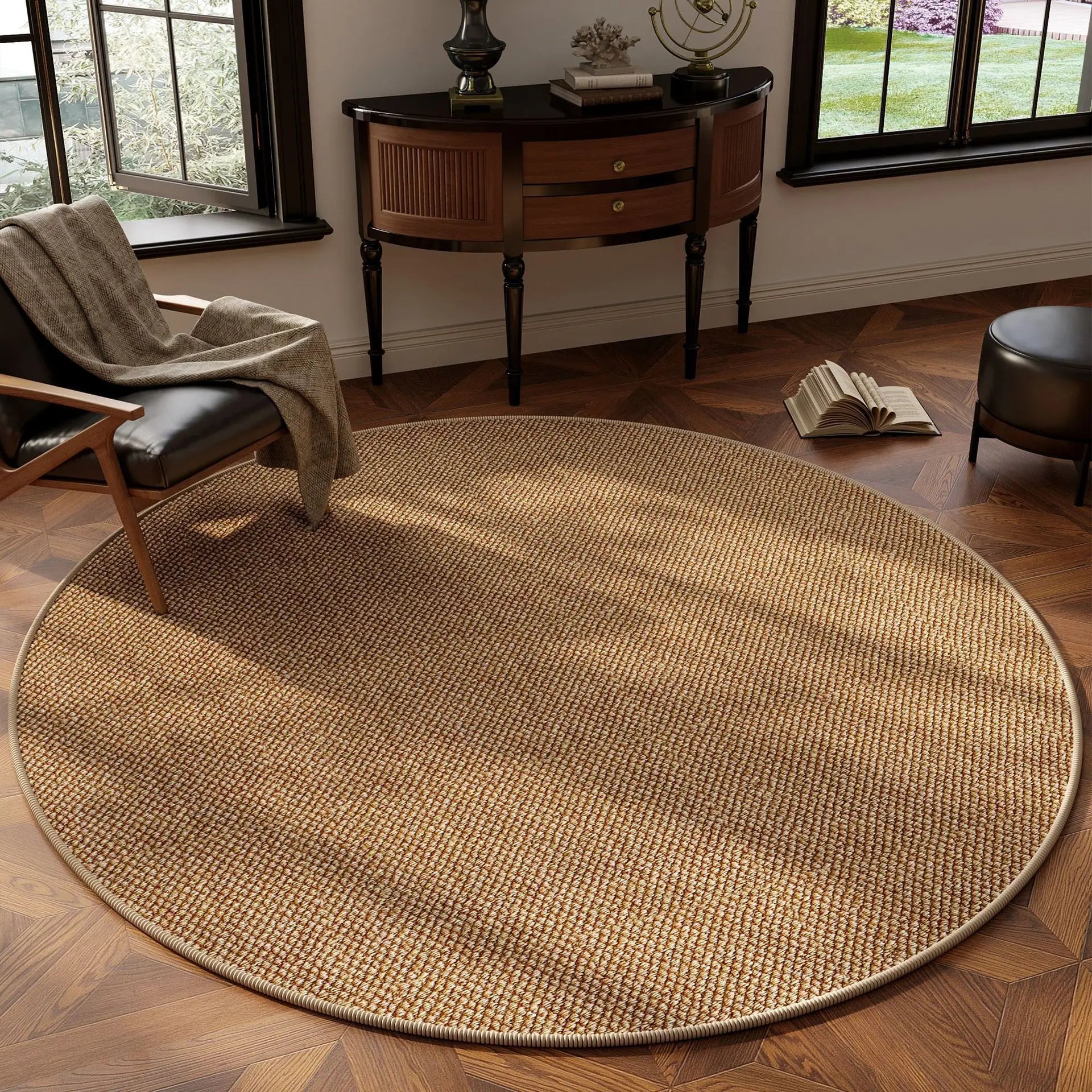 Tapis Rond Moderne Pour Salon Élégant 0