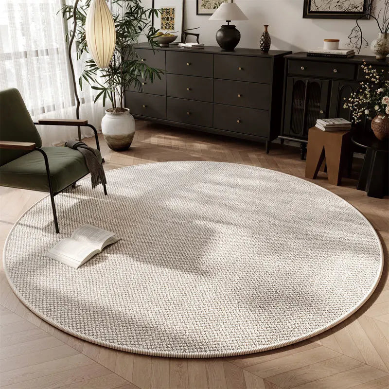 Tapis : Tapis Rond Moderne Pour Salon Accessoires Intérieur dans Beige de Marche Lino