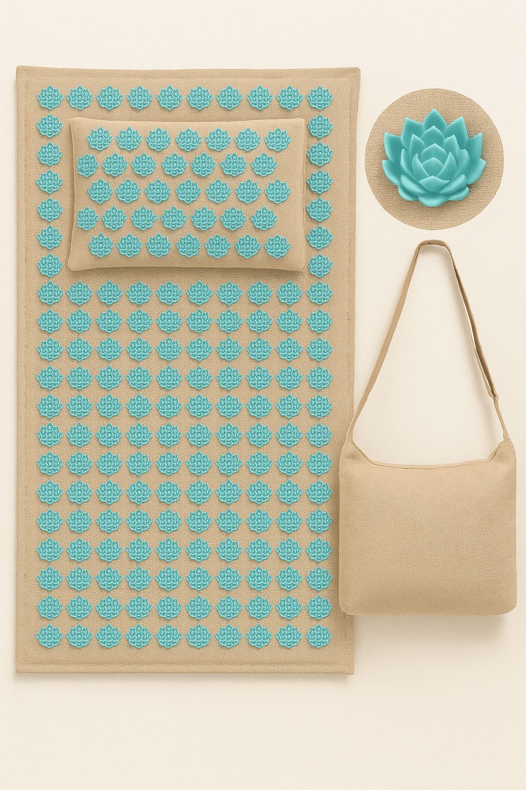 Tapis d'Acupression & Oreiller - 5500 Points de Pression