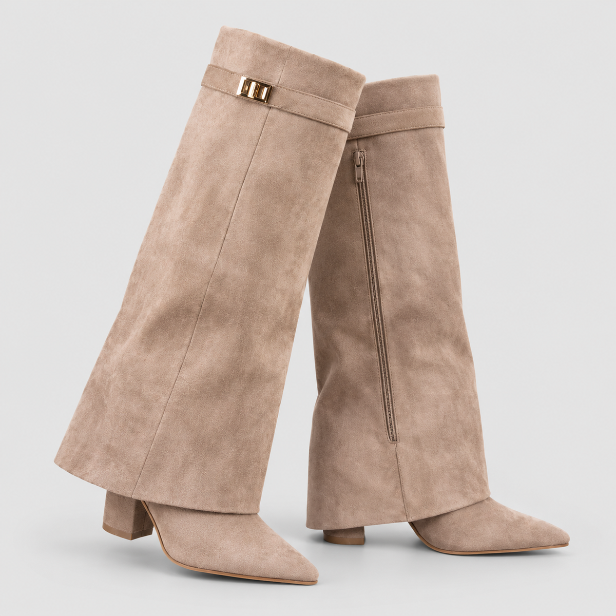 women's boots : Bottes Cuissardes en Suede de Luxe pour Femmes dans de Marche Lino