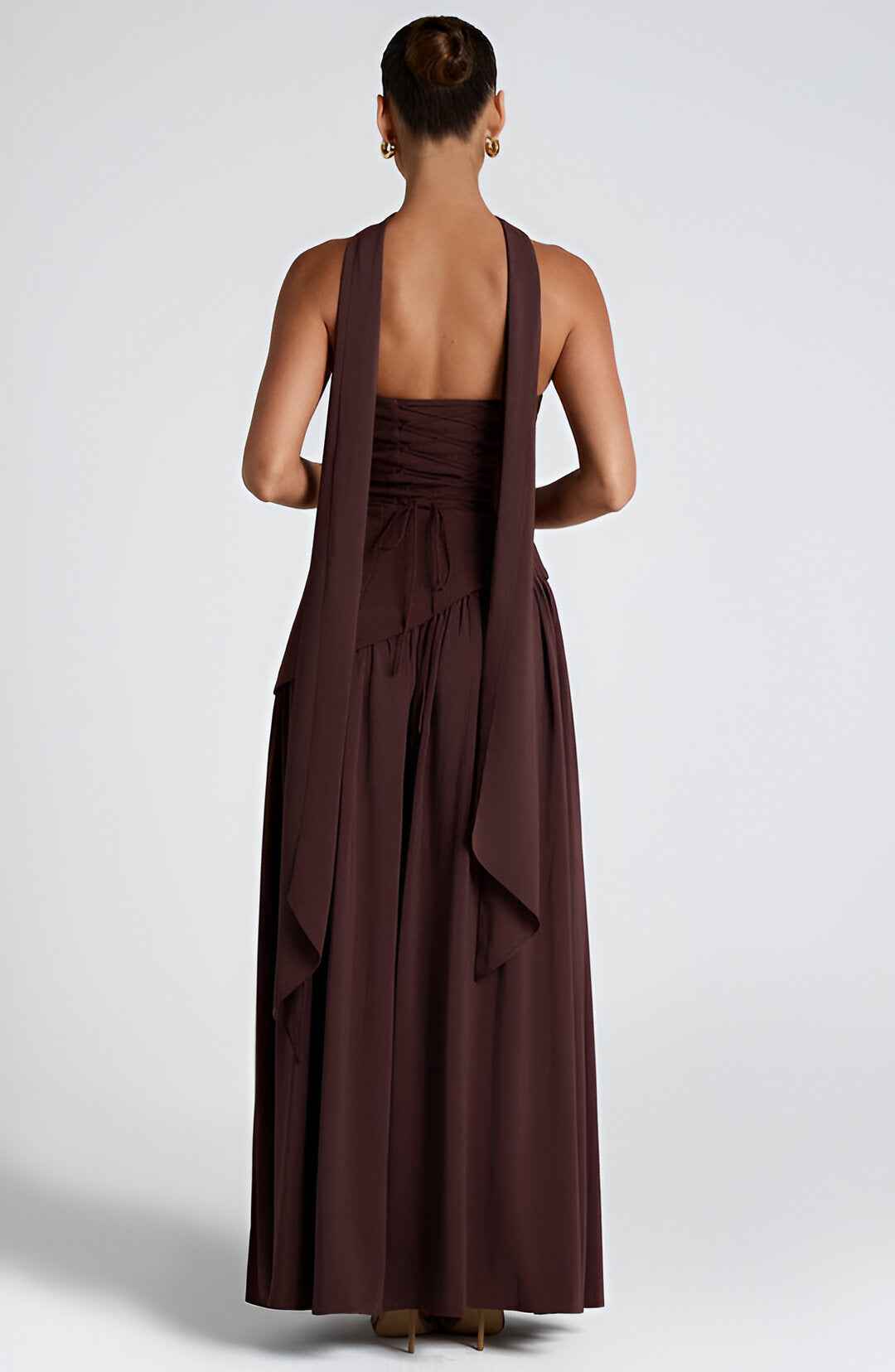 Maxi Dress : Robe Longue Tessa Femme - Coupe Fluide Dos Plongeant Bretelles Fines dans de Marche Lino