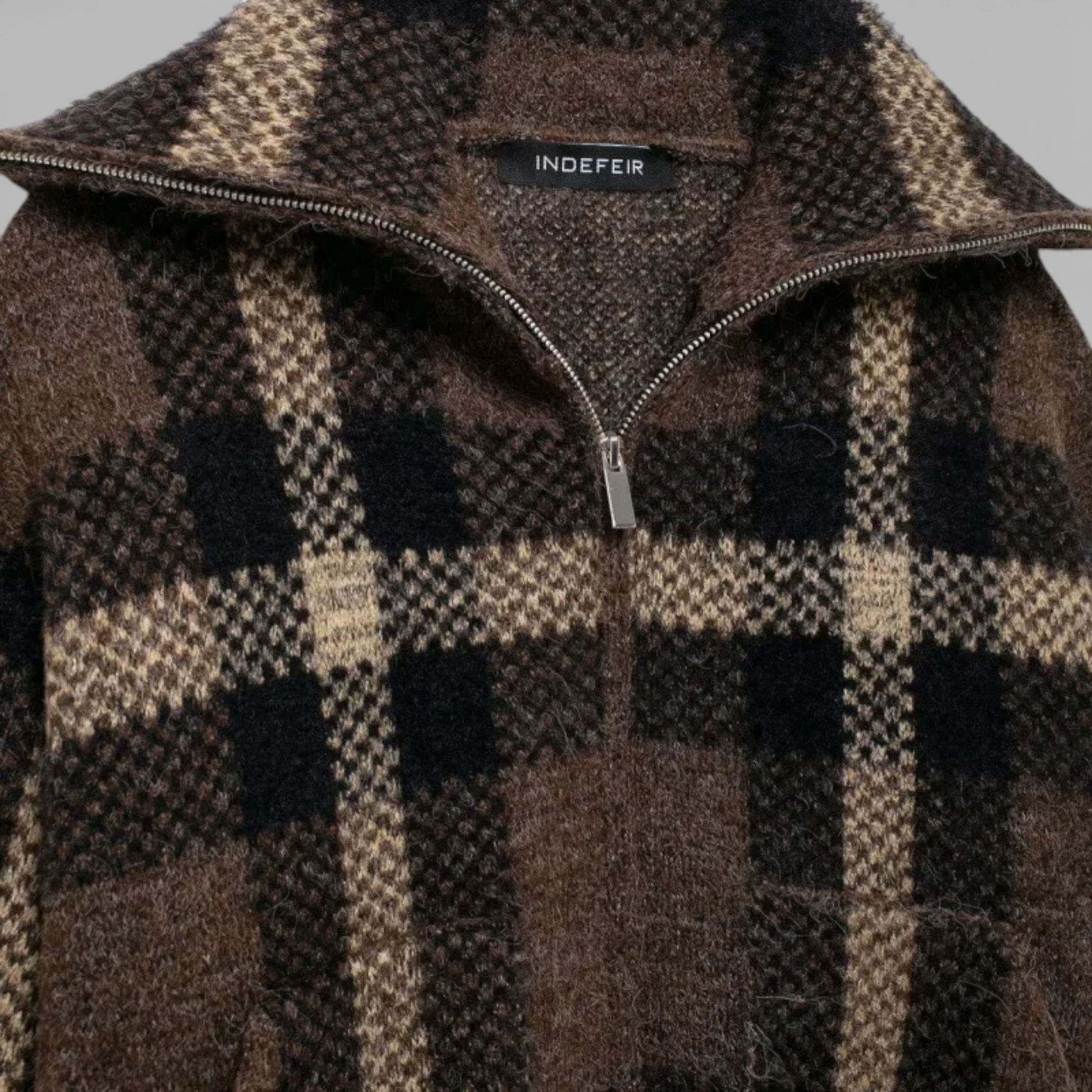 Veste Femme à Carreaux Manches Longues Mode Européenne