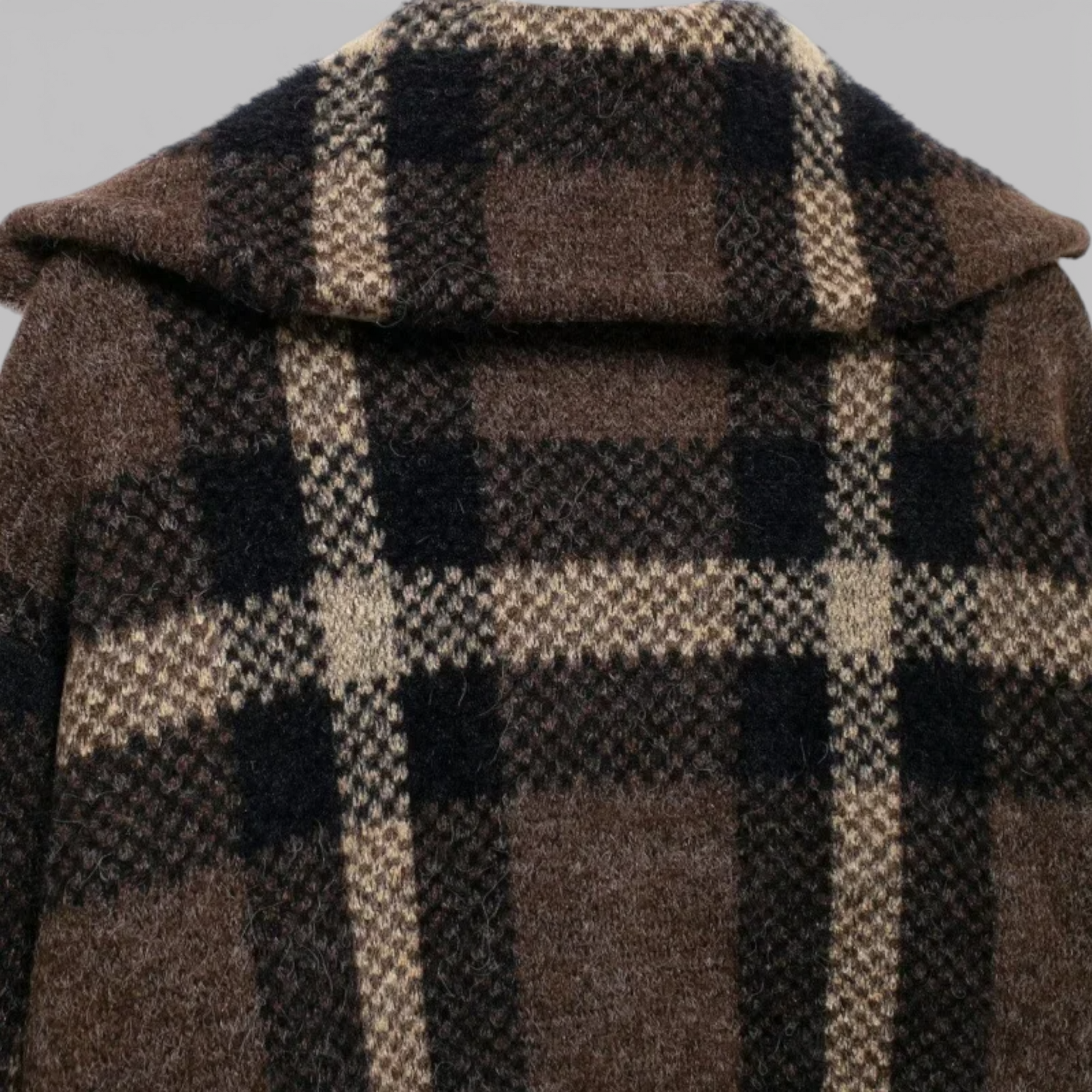 Veste Femme à Carreaux Manches Longues Mode Européenne