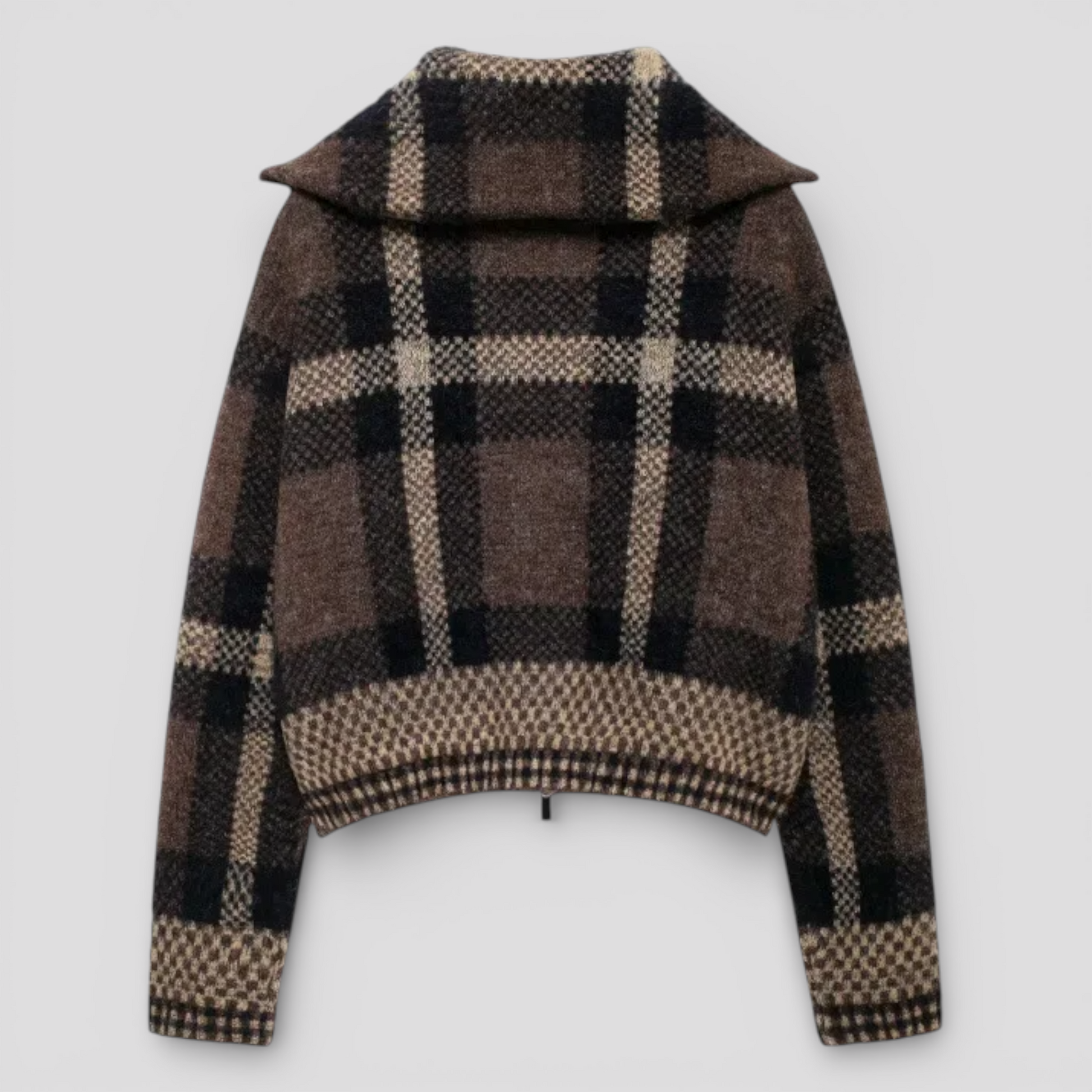 Veste Femme à Carreaux Manches Longues Mode Européenne