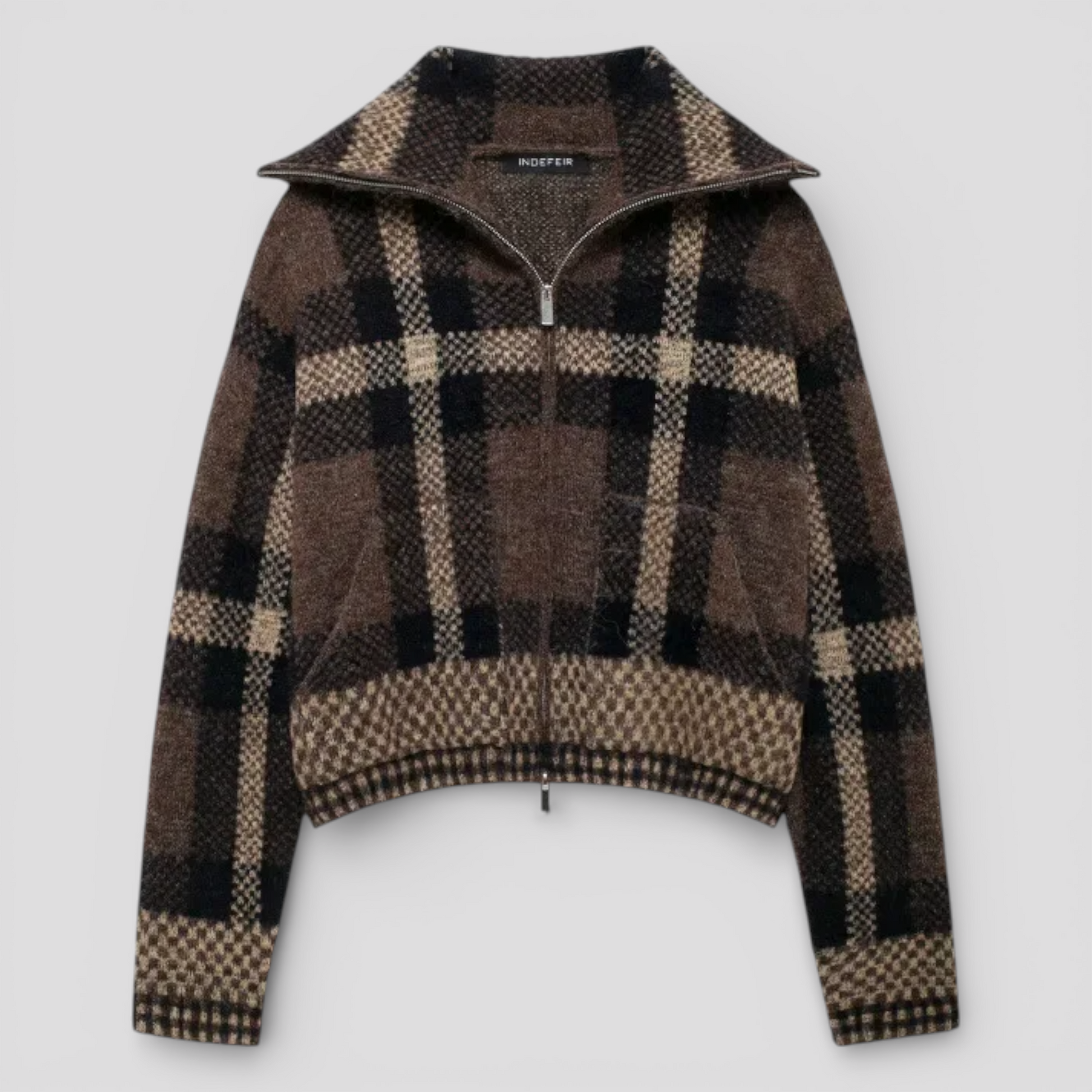 Veste Femme à Carreaux Manches Longues Mode Européenne