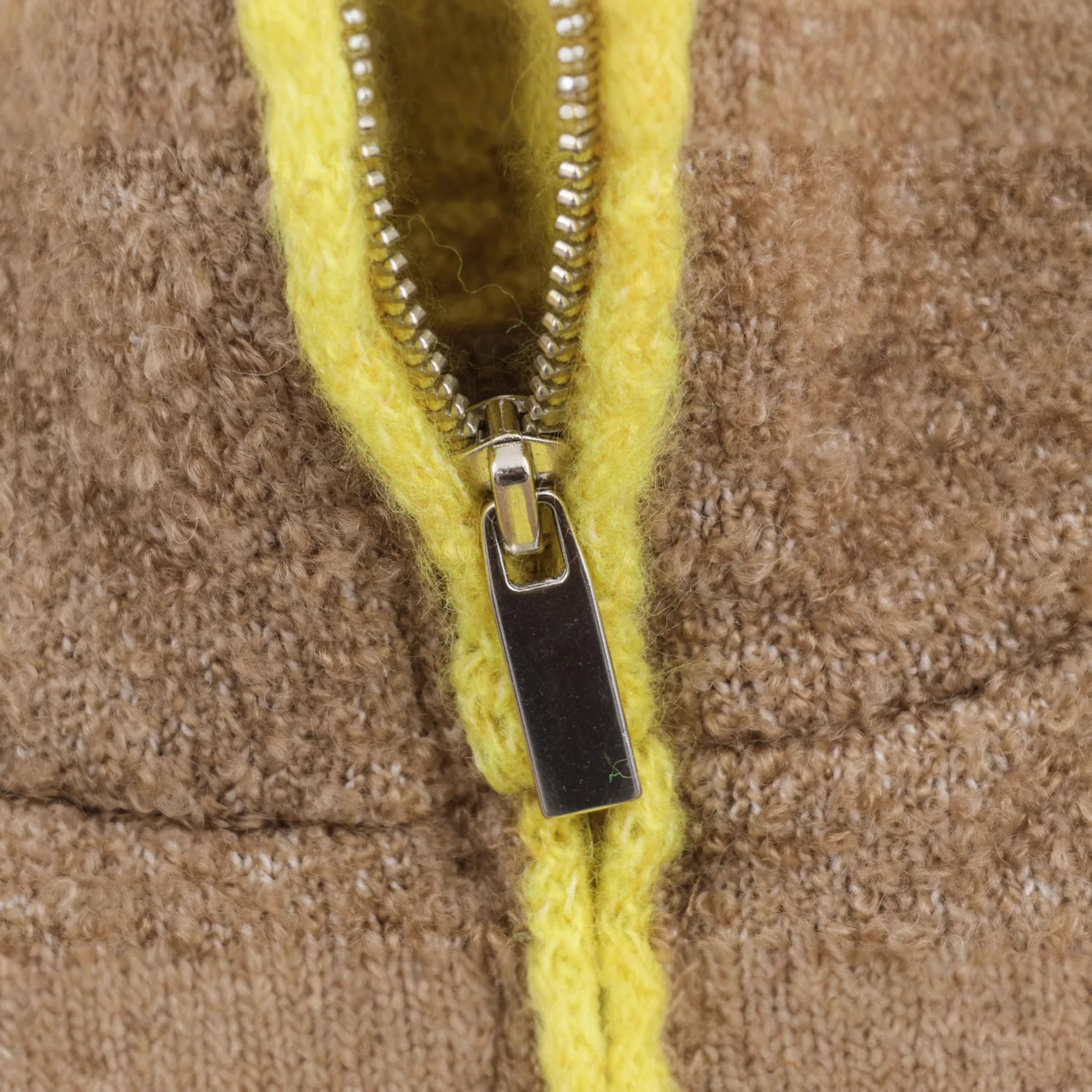 Veste Femme en Tricot Épais Col Montant Fermeture Éclair