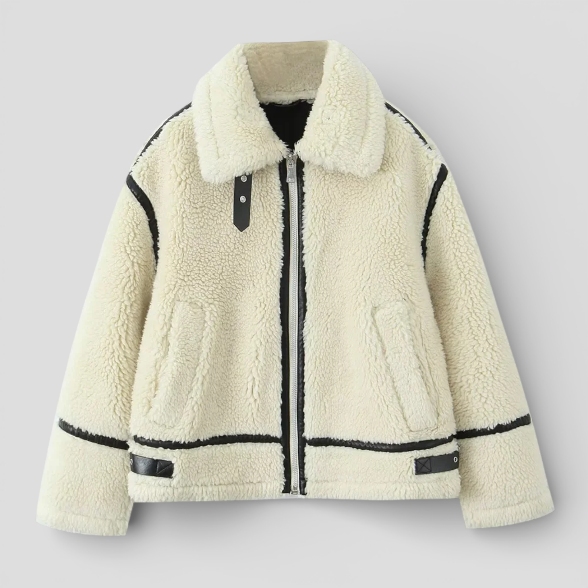 Vêtements d'extérieur pour femmes : Veste Femme Hiver Velours Ajustée Chaud Et Confortable dans Beige XS de Marche Lino