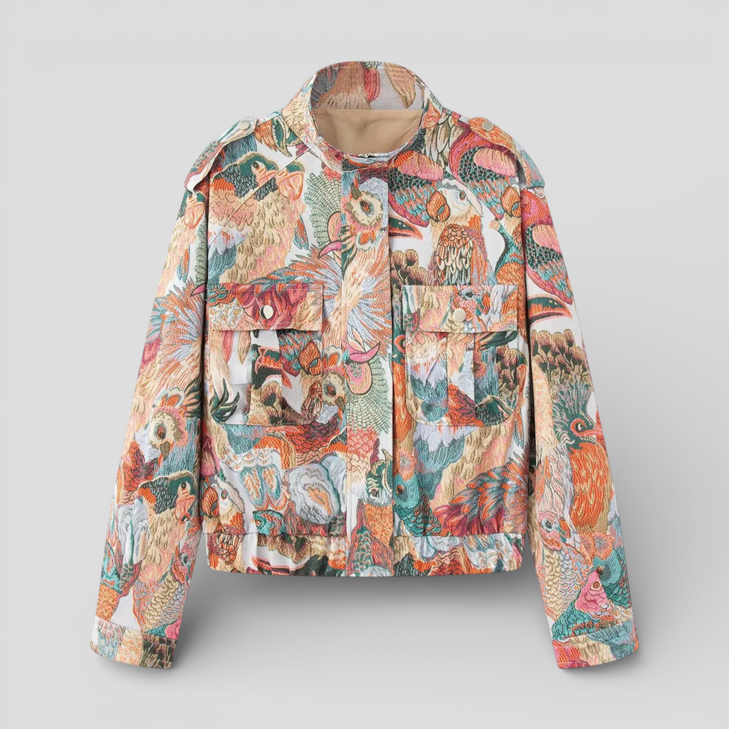 Veste Femme Imprimé Paon Bleu – Élégante et Confortable, Qualité Premium