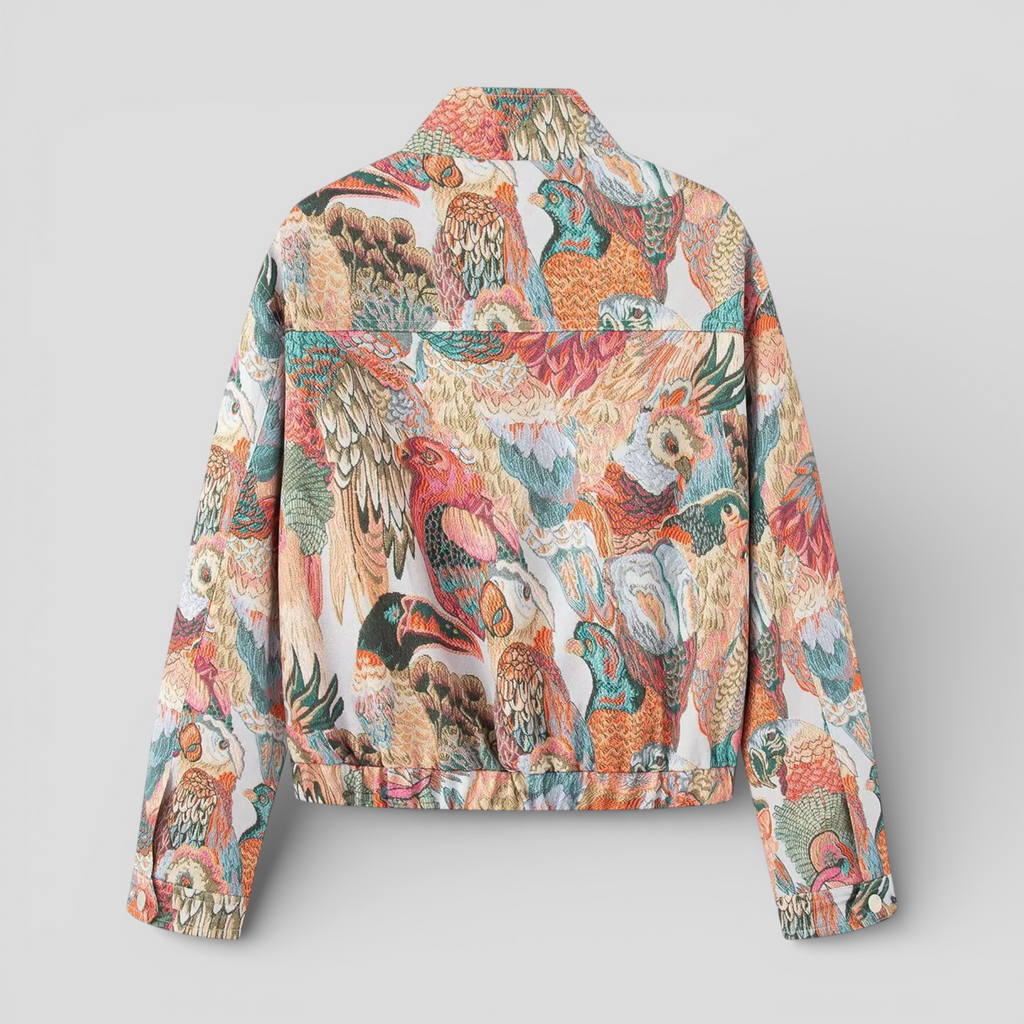 Veste Femme Imprimé Paon Bleu – Élégante et Confortable, Qualité Premium