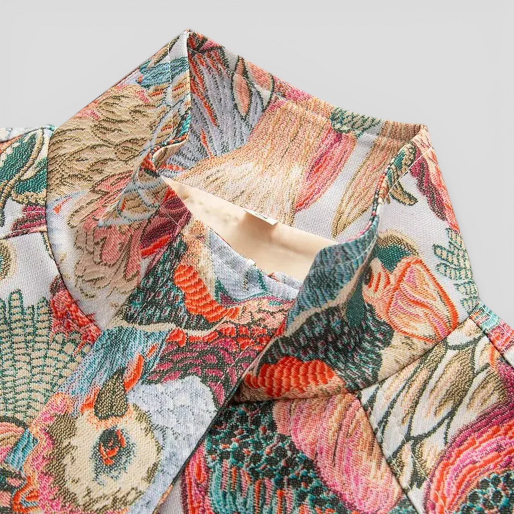Veste Femme Imprimé Paon Bleu – Élégante et Confortable, Qualité Premium