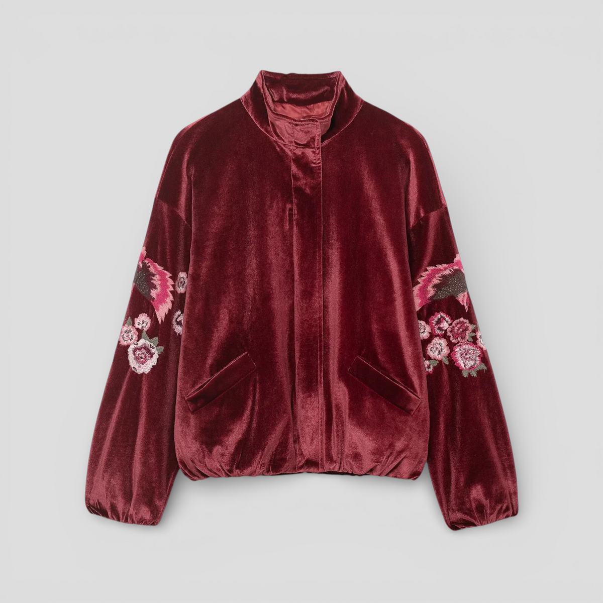 Manteaux et vestes pour femmes : Veste Femme Minimaliste Hiver Col Montant Confortable dans Bourgogne de Marche Lino