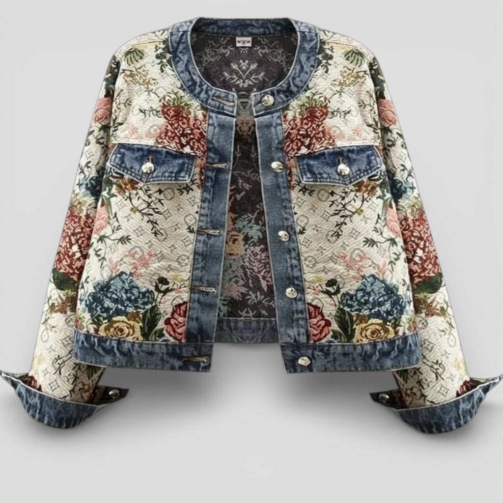 Veste en Jean Rétro Bleue pour Femme - Style Vintage Élégant