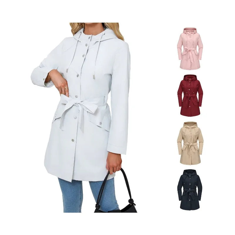 Manteaux trench : Veste Femme Trench avec Ceinture Manteaux trench dans de Marche Lino