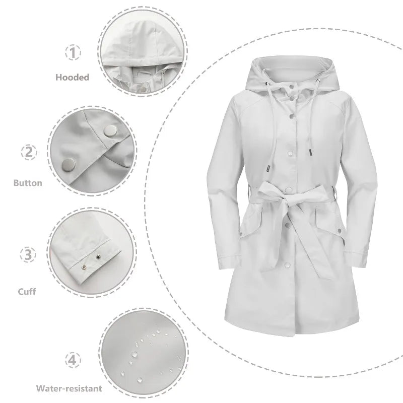 Manteaux trench : Veste Femme Trench avec Ceinture Manteaux trench dans de Marche Lino