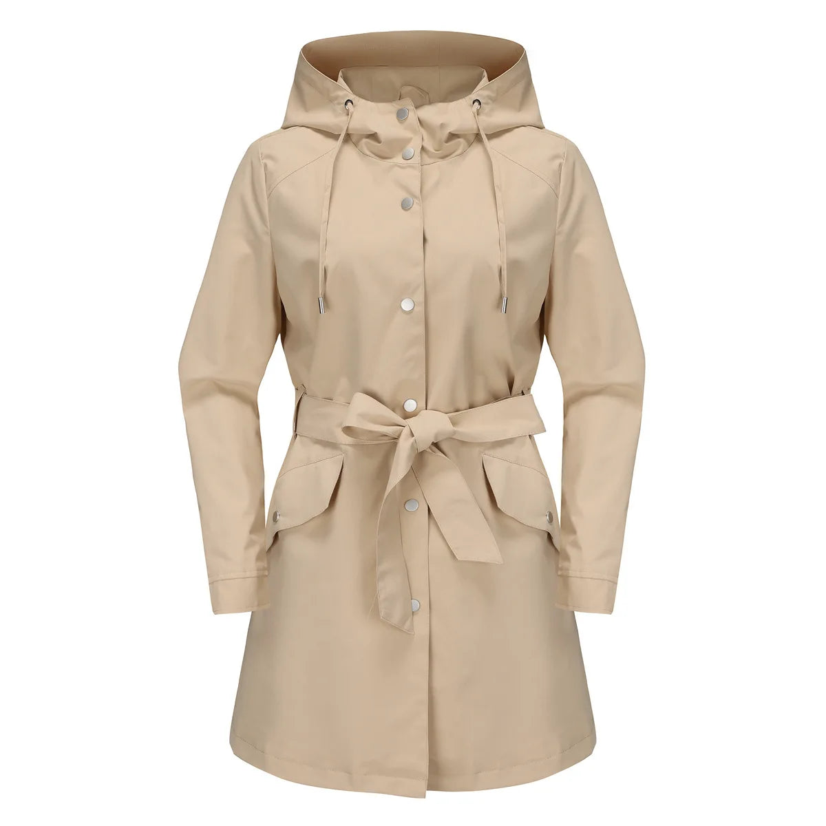 Manteaux trench : Veste Femme Trench avec Ceinture Manteaux trench dans Abricot de Marche Lino