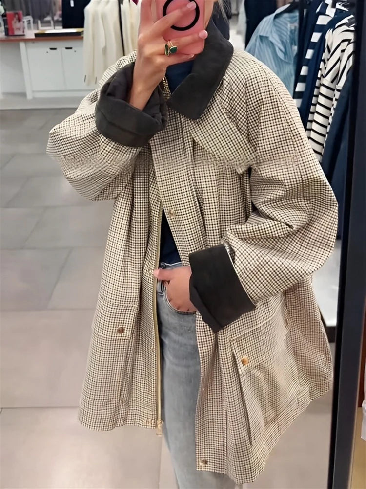 Veste Femme Vintage Décontractée à Poches 0