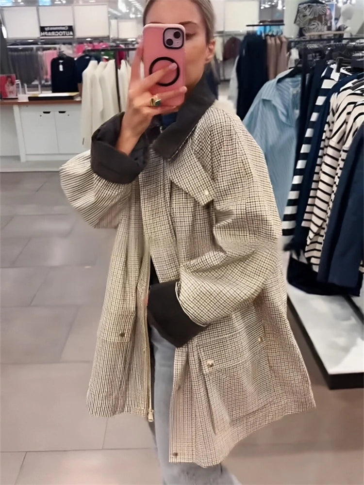 Veste Femme Vintage Décontractée à Poches 1