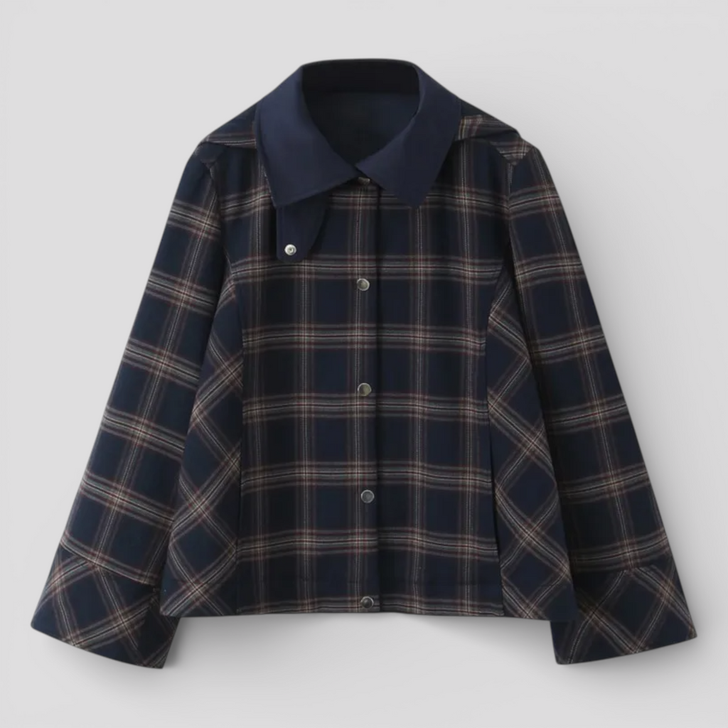 Veste Femme à Carreaux avec Capuche Manteau Vintage Femme