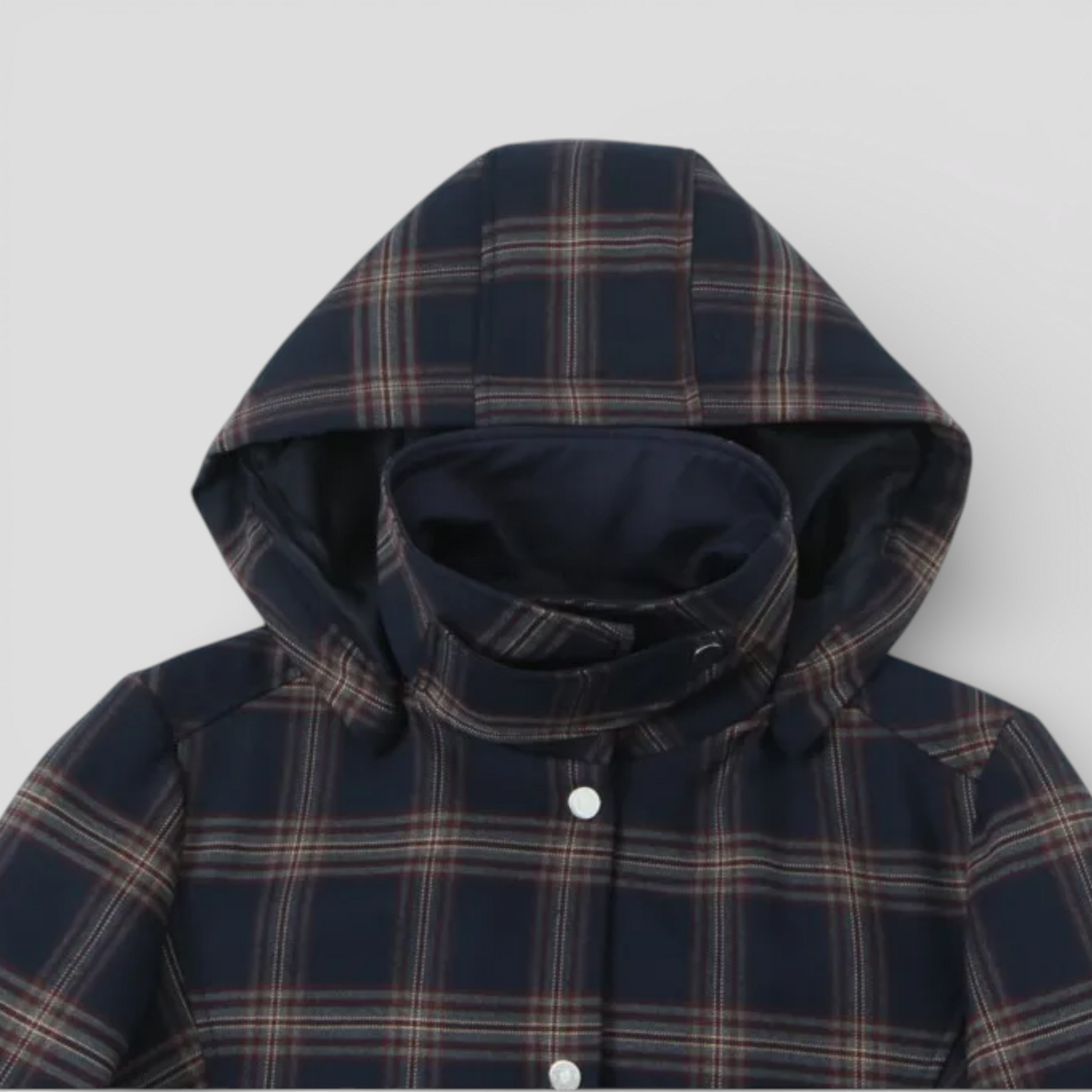 Veste Femme à Carreaux avec Capuche Manteau Vintage Femme