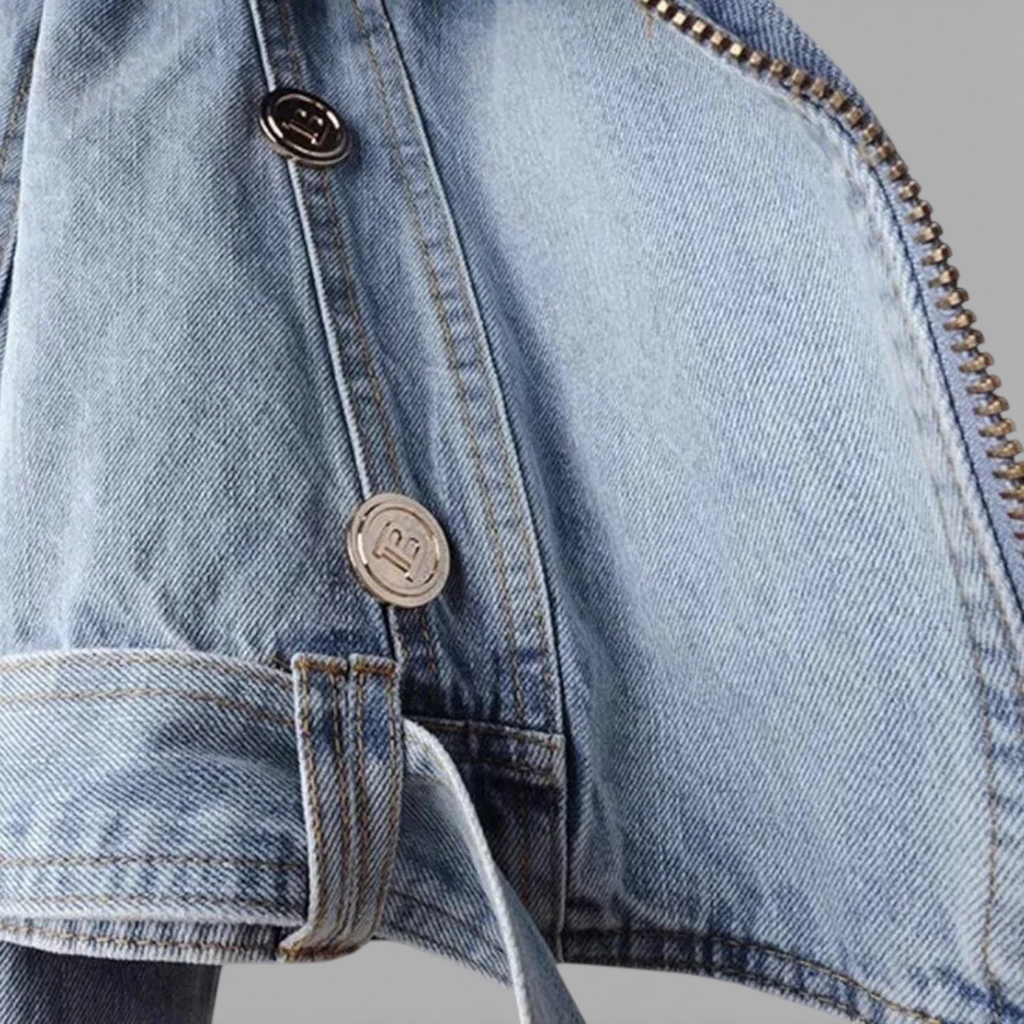 Veste en Denim Femme – Col Fausse Fourrure Style Hiver Chic