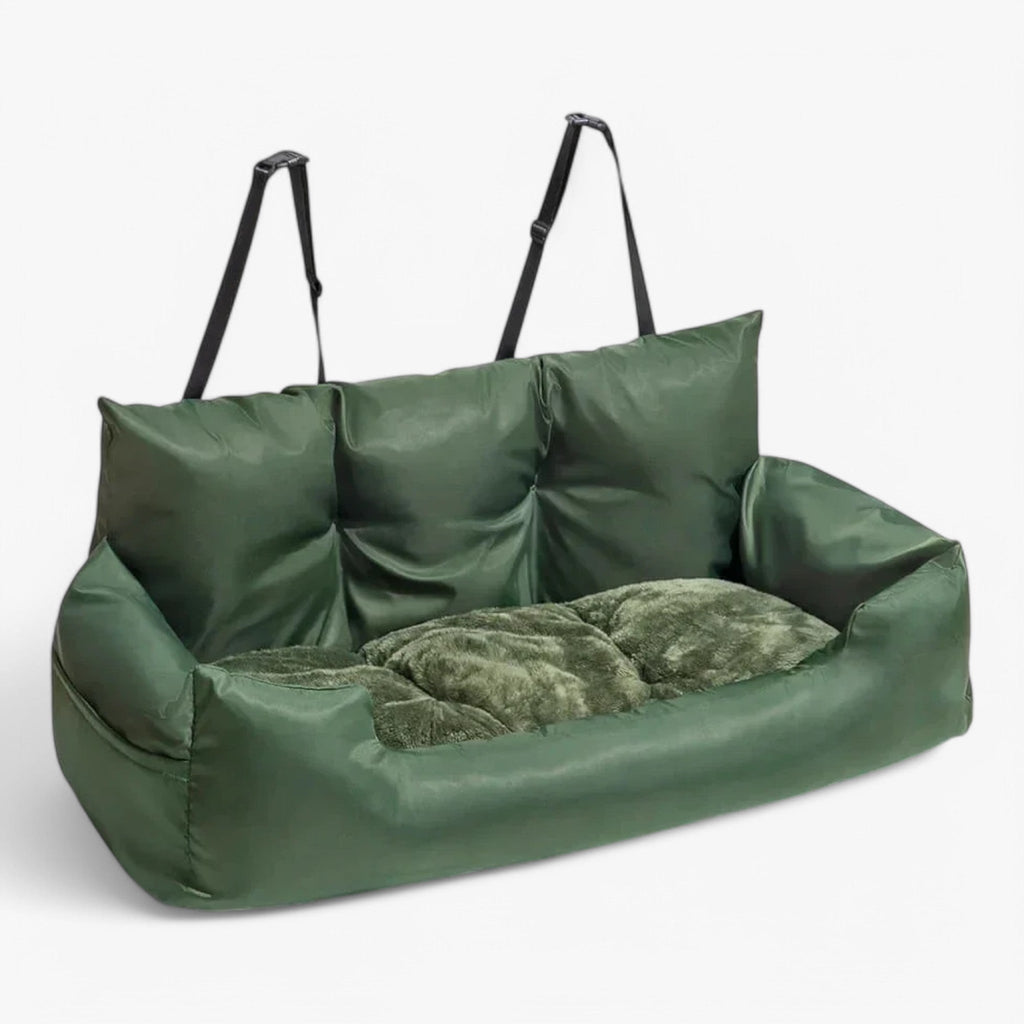Lit de luxe pour chien pour voiture Cozyride - Vert militaire