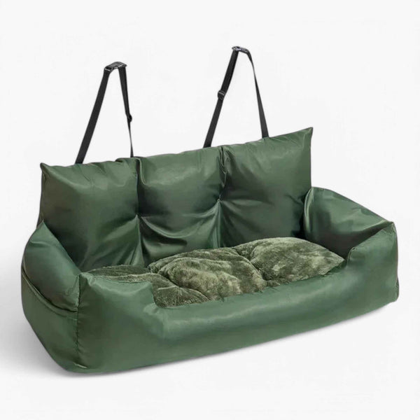 pets : Lit de luxe pour chien pour voiture Cozyride - Vert militaire dans Vert militaire de Marche Lino