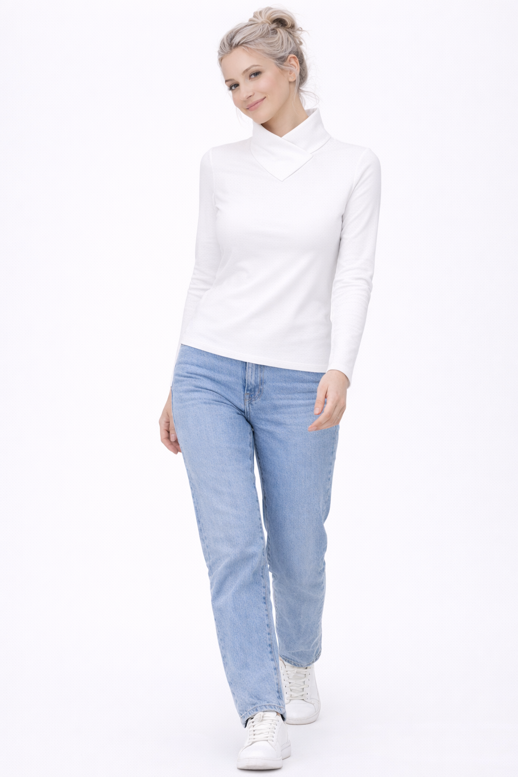 Pull Élégant à Col Montant pour Femme Confort Quotidien