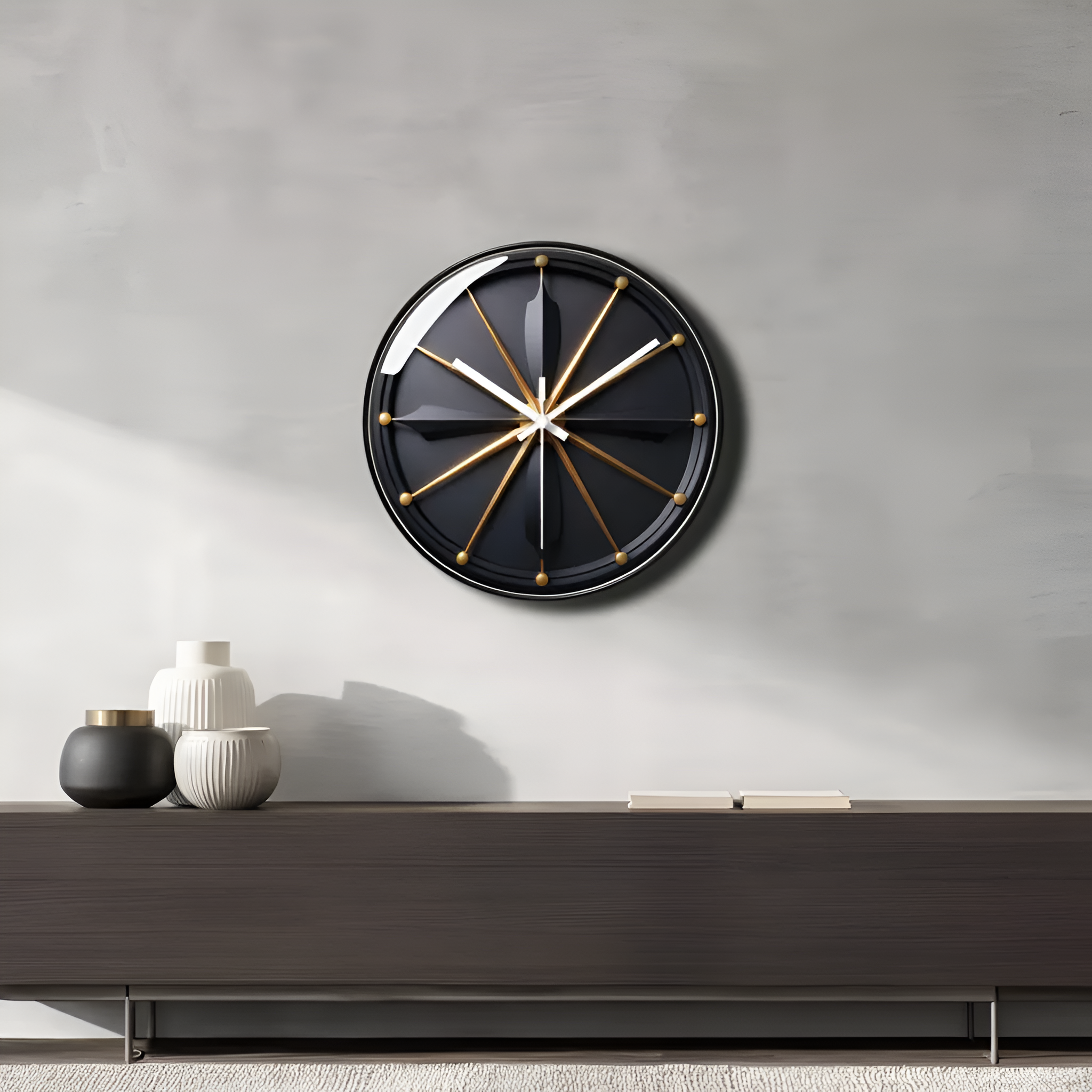 Horloges murales : Horloge Murale Silencieuse au Design Verre dans de Marche Lino