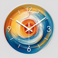 Horloge Murale Abstraite à Spirale Colorée Verre