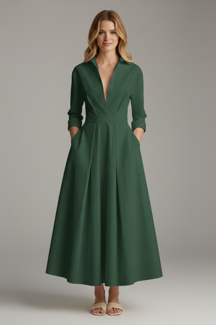 Robe Midi Femme a Taille Marquee