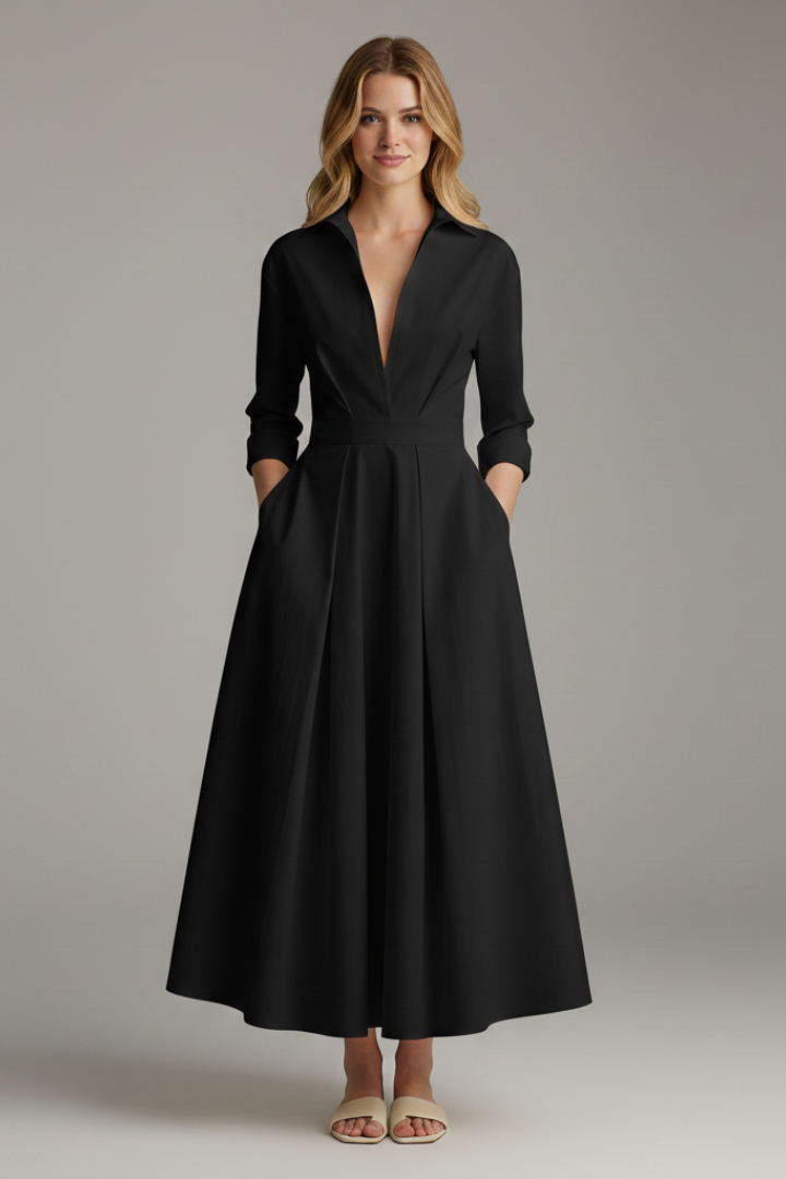 Robe Midi Femme a Taille Marquee