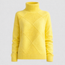 women's sweater : Pull Femme Col Roulé Confortable Garde-Robe Féminine dans Jaune S de Marche Lino