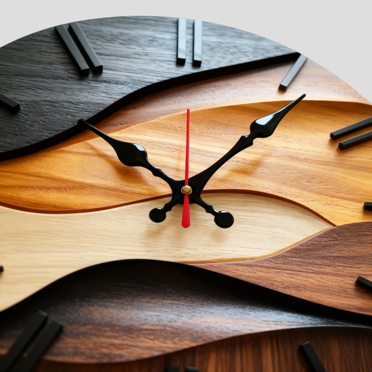 Horloges murales : Horloge Murale Grande Bois Moderne - Design Élégant pour Salon & Cuisine dans de Marche Lino