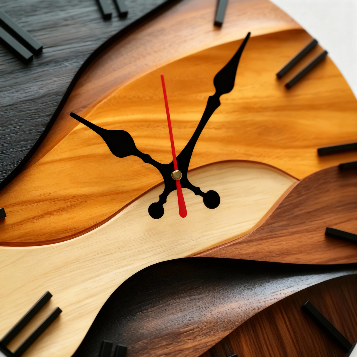 Horloges murales : Horloge Murale Grande Bois Moderne - Design Élégant pour Salon & Cuisine dans de Marche Lino
