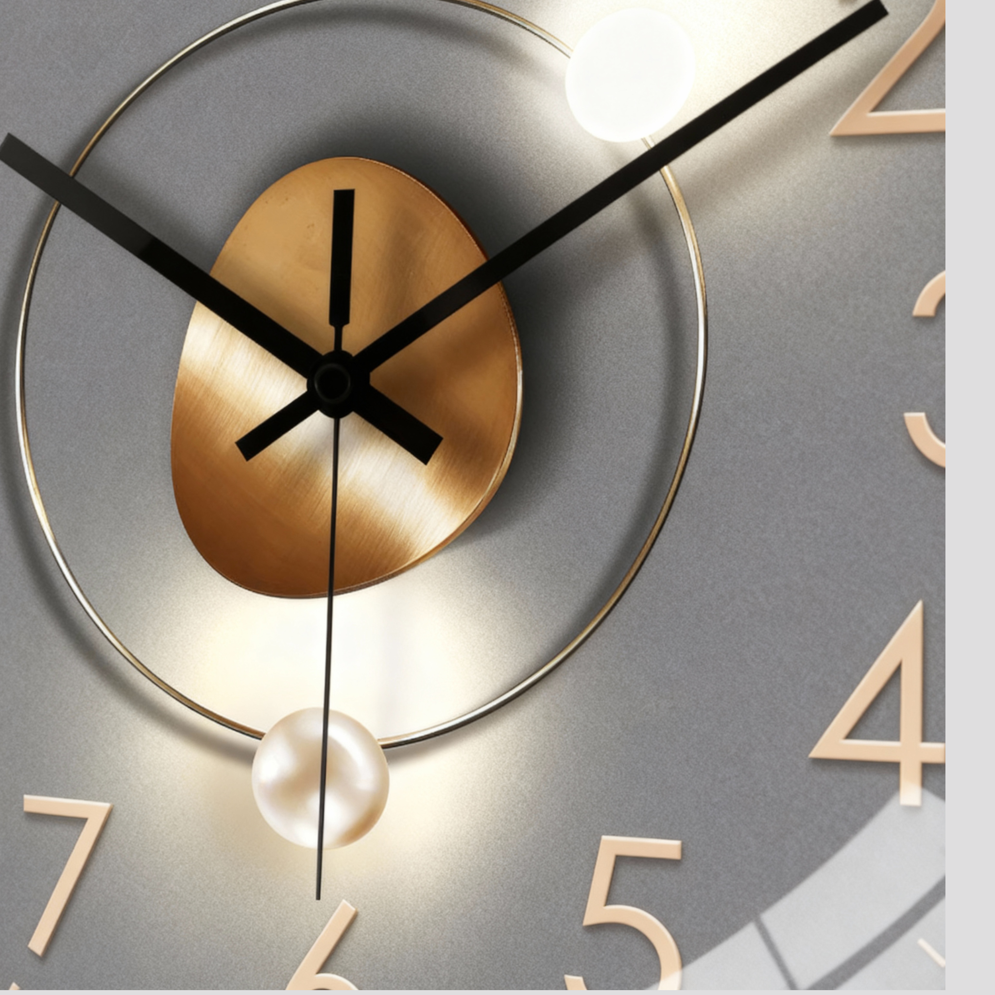 Horloges murales : Montre Murale Ronde Moderne Métal - Cadran Gris et Détails Dorés, 20 Cm dans de Marche Lino