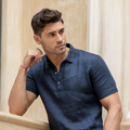 Polo Homme en Lin Respirant - Coupe Droite pour l'Été