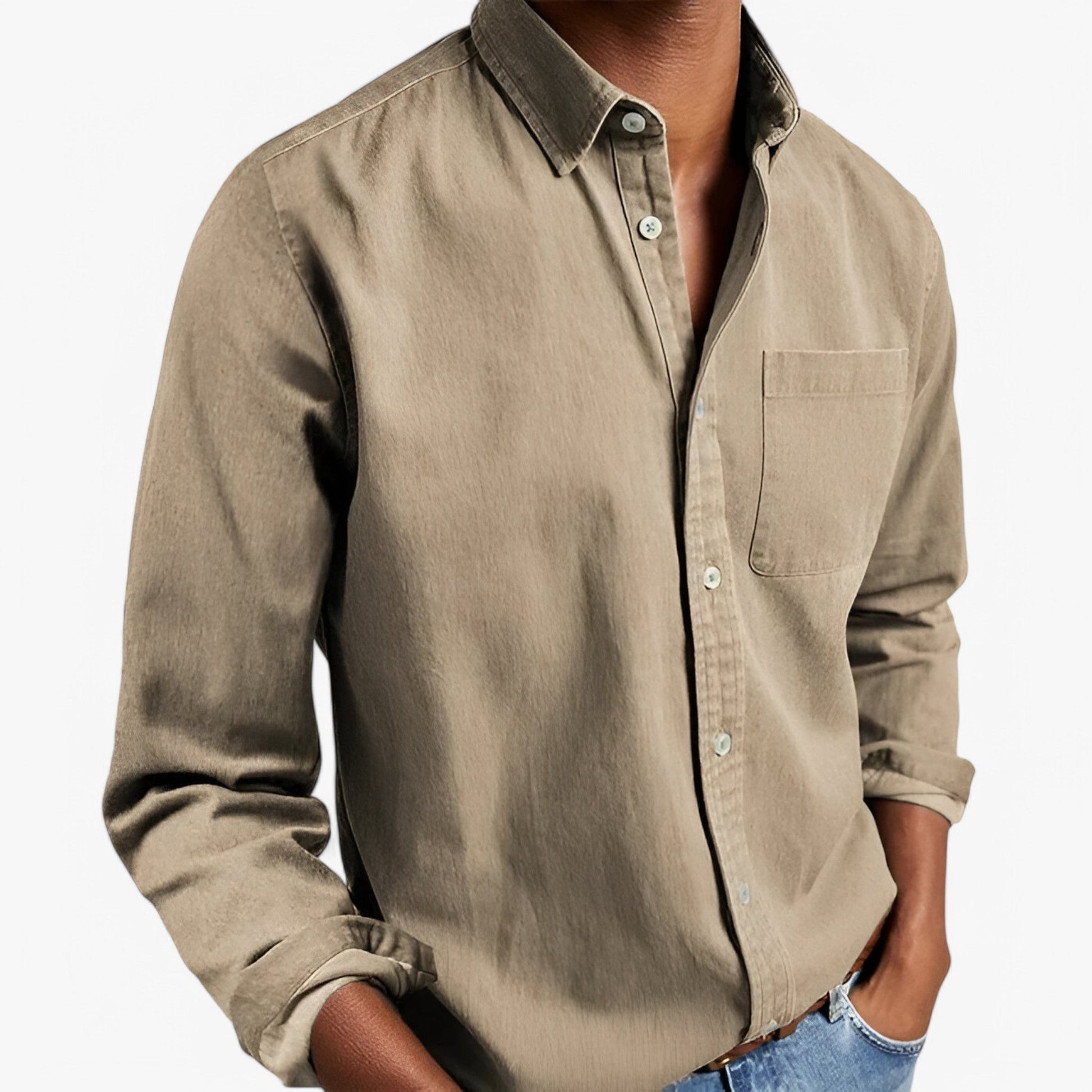 Chemise Cargo Homme Résistante en Coton avec Plusieurs Poches, Manches Longues