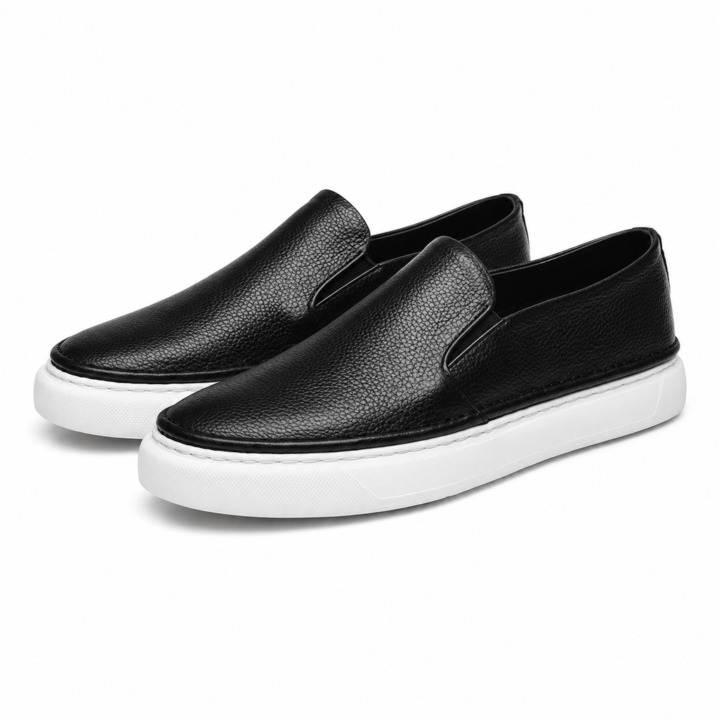 : Mocassin homme en cuir véritable - Confort et allure élégante dans Noir de Marche Lino