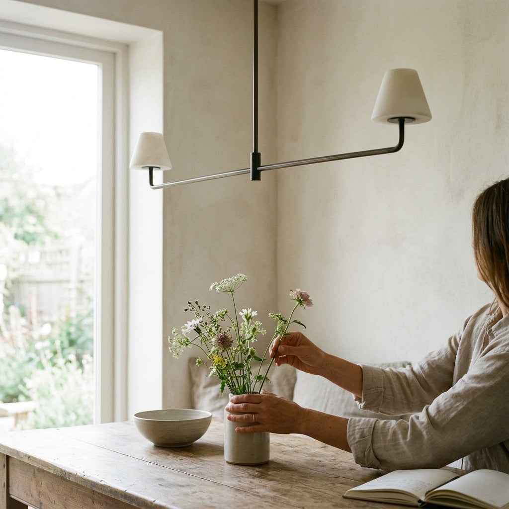Pendelleuchte : Lampe Suspension Alba en Albâtre et Bronze dans de Roselva